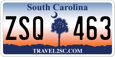 SC license plate ZSQ463