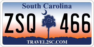 SC license plate ZSQ466