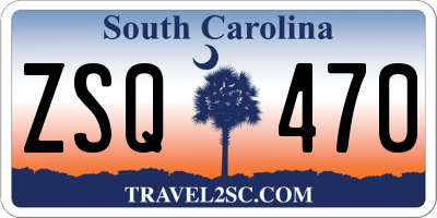 SC license plate ZSQ470