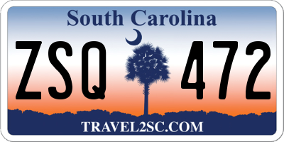 SC license plate ZSQ472