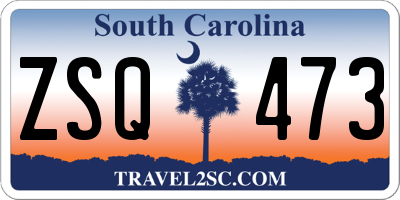 SC license plate ZSQ473