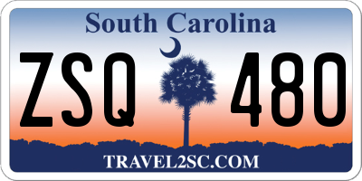 SC license plate ZSQ480