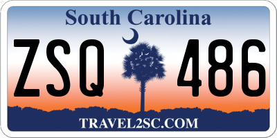 SC license plate ZSQ486