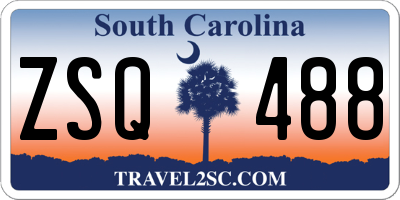 SC license plate ZSQ488