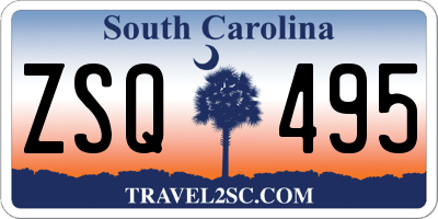 SC license plate ZSQ495