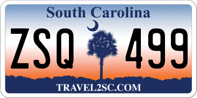 SC license plate ZSQ499