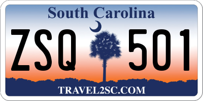 SC license plate ZSQ501