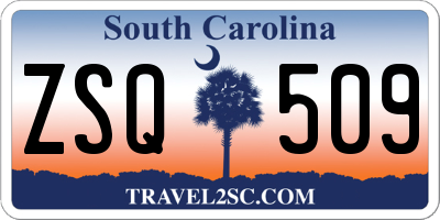 SC license plate ZSQ509