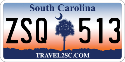 SC license plate ZSQ513