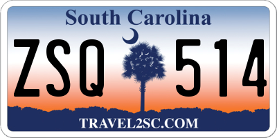 SC license plate ZSQ514