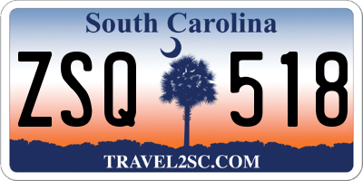 SC license plate ZSQ518