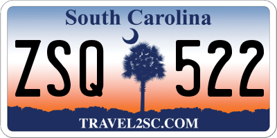 SC license plate ZSQ522