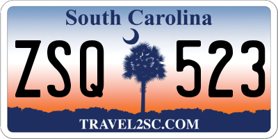SC license plate ZSQ523