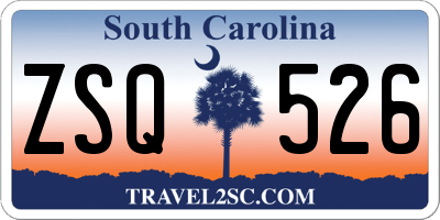 SC license plate ZSQ526