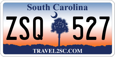 SC license plate ZSQ527