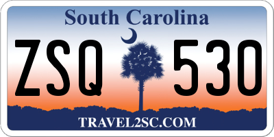 SC license plate ZSQ530