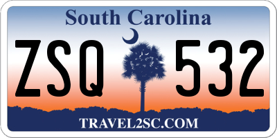 SC license plate ZSQ532