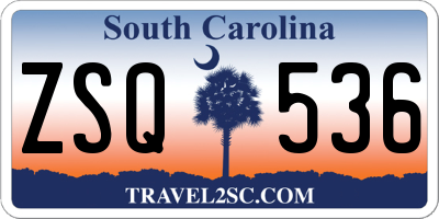 SC license plate ZSQ536