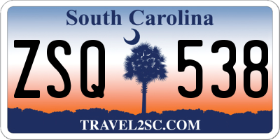 SC license plate ZSQ538