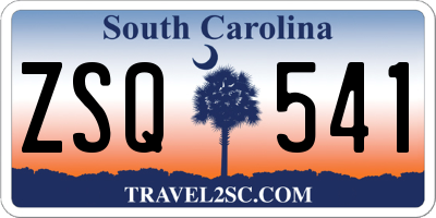 SC license plate ZSQ541