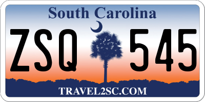 SC license plate ZSQ545