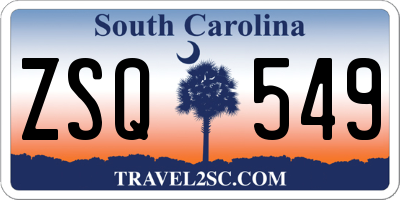 SC license plate ZSQ549