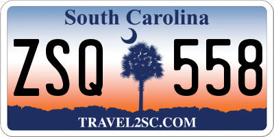 SC license plate ZSQ558