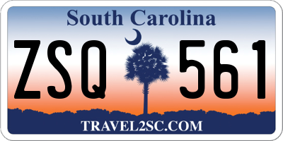 SC license plate ZSQ561