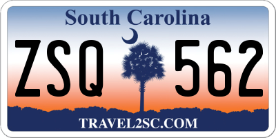 SC license plate ZSQ562
