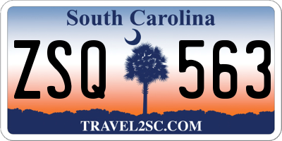 SC license plate ZSQ563