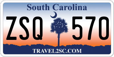 SC license plate ZSQ570