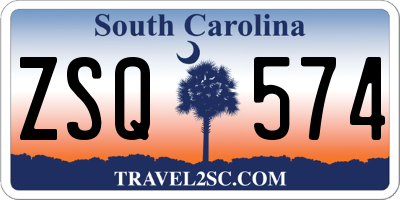 SC license plate ZSQ574