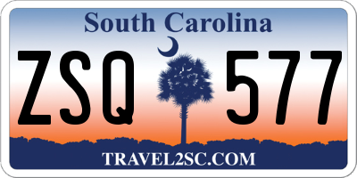 SC license plate ZSQ577