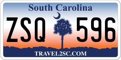 SC license plate ZSQ596