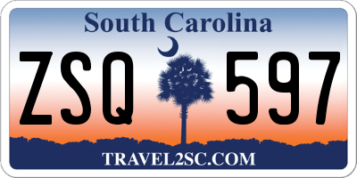 SC license plate ZSQ597