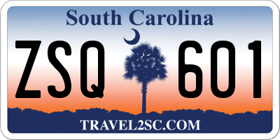 SC license plate ZSQ601