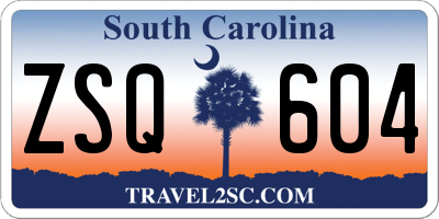 SC license plate ZSQ604
