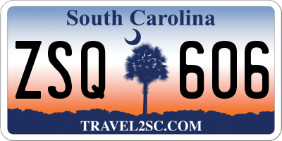 SC license plate ZSQ606