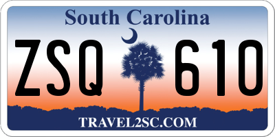 SC license plate ZSQ610