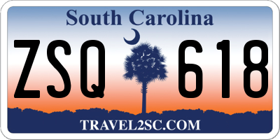 SC license plate ZSQ618