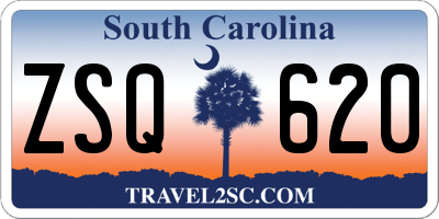 SC license plate ZSQ620
