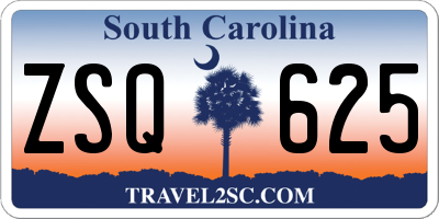SC license plate ZSQ625