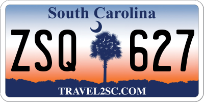 SC license plate ZSQ627