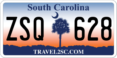 SC license plate ZSQ628