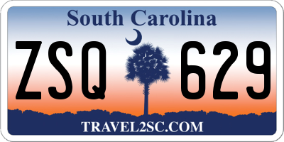 SC license plate ZSQ629
