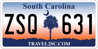 SC license plate ZSQ631