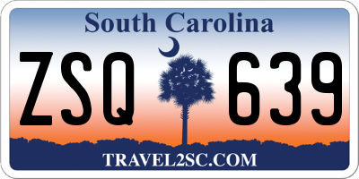 SC license plate ZSQ639