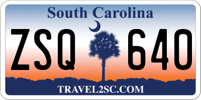 SC license plate ZSQ640