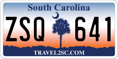 SC license plate ZSQ641