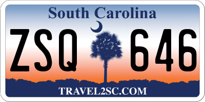 SC license plate ZSQ646